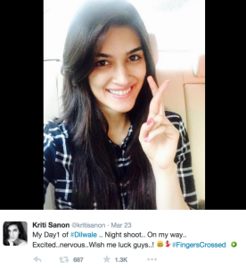 Kriti Sanon's first day at Dilwale Rohit Shetty