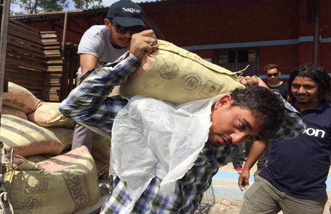 Nepali comedians Dhurmus and Suntali building school in Nepali village