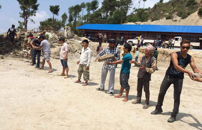 Nepali comedians Dhurmus and Suntali building school in Nepali village