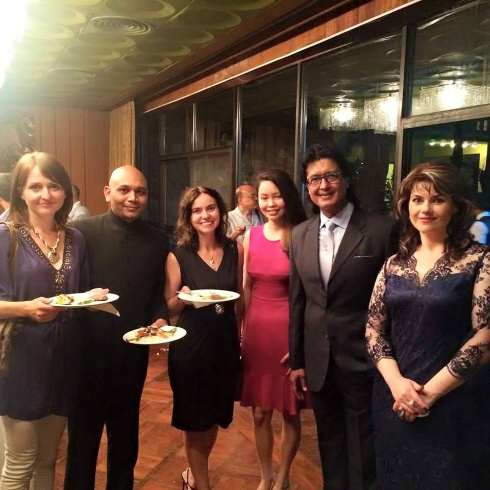 Rajesh Hamal and his wife at Russian embassy, Nepal- thecinematimes.com