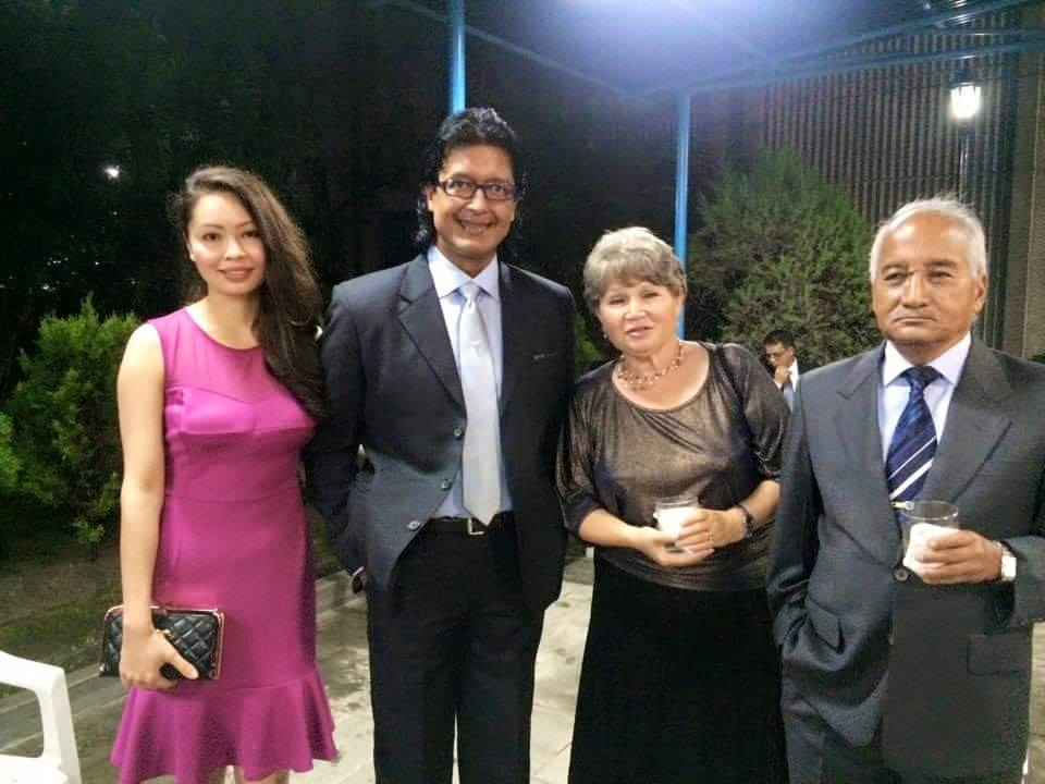Rajesh Hamal and his wife at Russian embassy  - thecinematimes.com