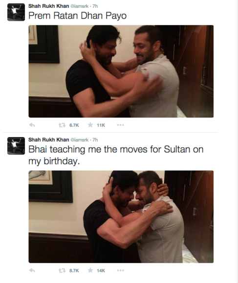 Salman Khan and Shah Rukh Khan together Prem Ratan Dhan Payo- thecinematimes.com