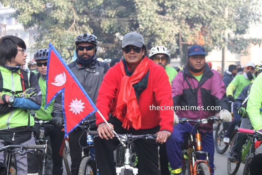 Rajesh hamal in cycle - The Cinema Times