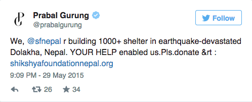 Prabal Gurung helps Nepal earthquake victims- thecinematimes.com